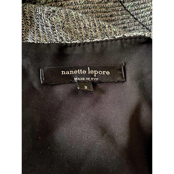 Nanette Lepore Adventure Seeker Dress Fit Flare Tweed Metallic Cap Sleev… - Picture 7 of 8